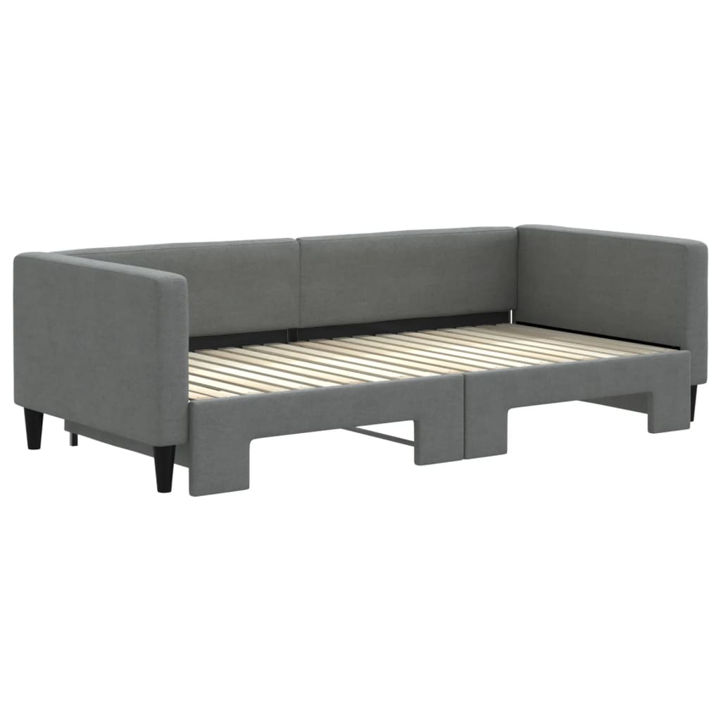 daybed med udtræk 90x190 cm stof mørkegrå