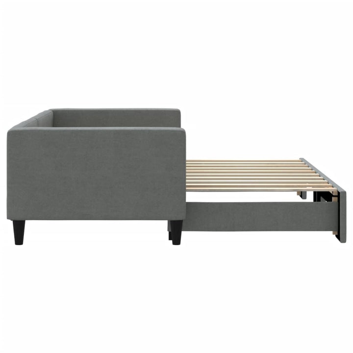 daybed med udtræk 90x190 cm stof mørkegrå