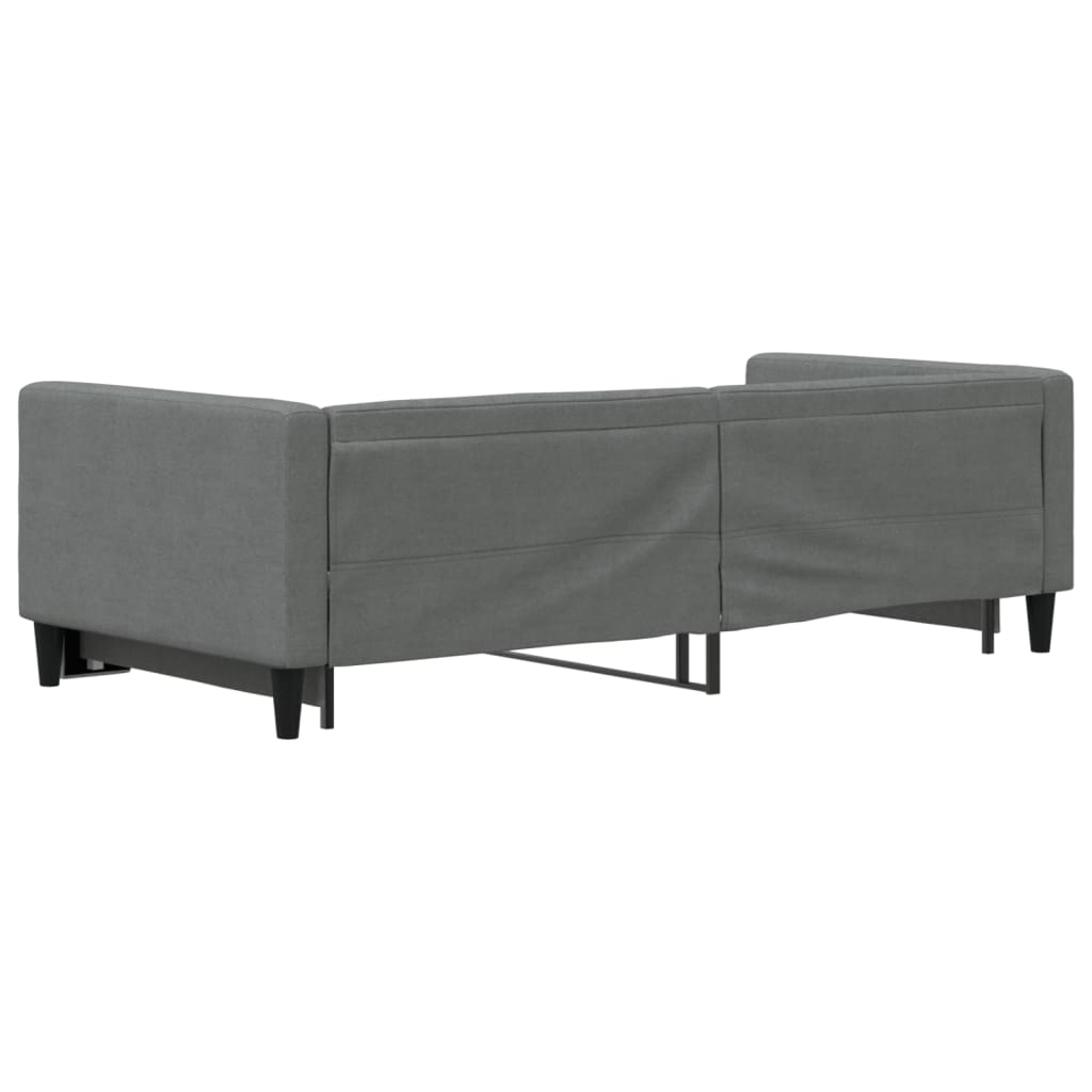daybed med udtræk 90x190 cm stof mørkegrå