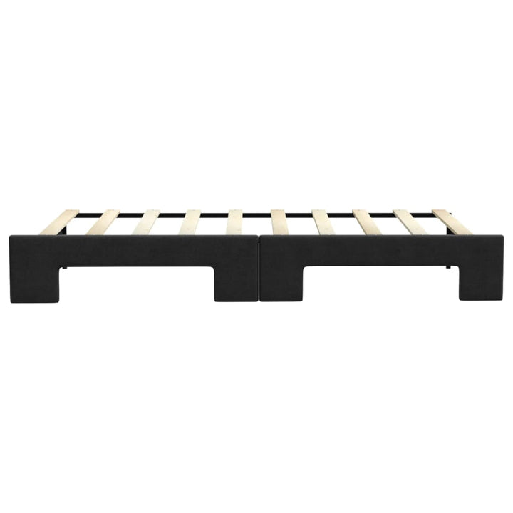 daybed med udtræk 90x190 cm stof sort