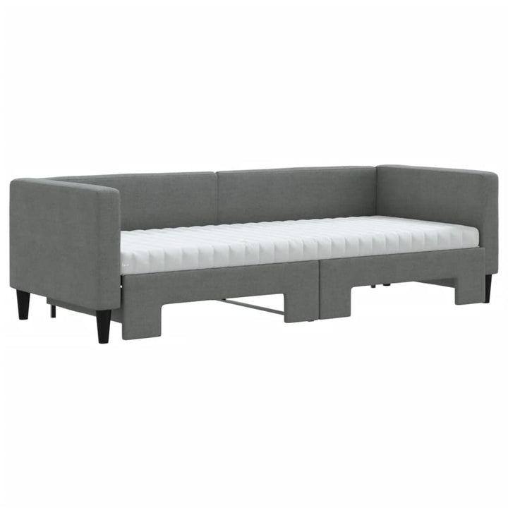 daybed med udtræk og madras 80x200 cm stof mørkegrå