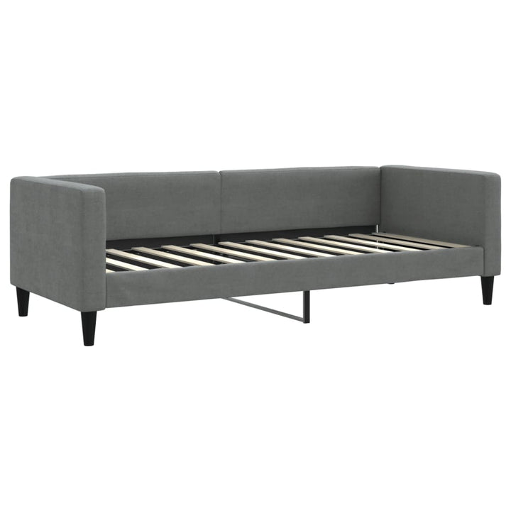 daybed med udtræk og madras 80x200 cm stof mørkegrå