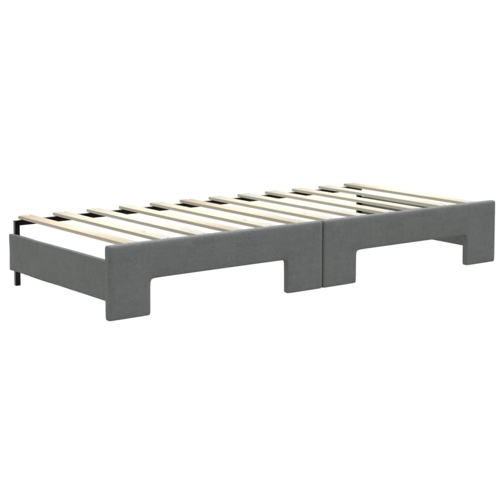 daybed med udtræk og madras 80x200 cm stof mørkegrå