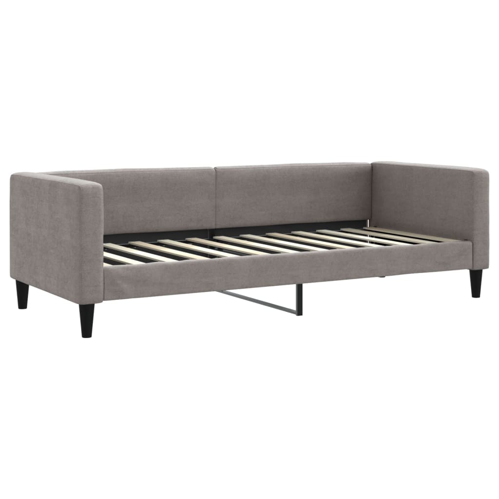 daybed med udtræk og madras 80x200 cm stof gråbrun
