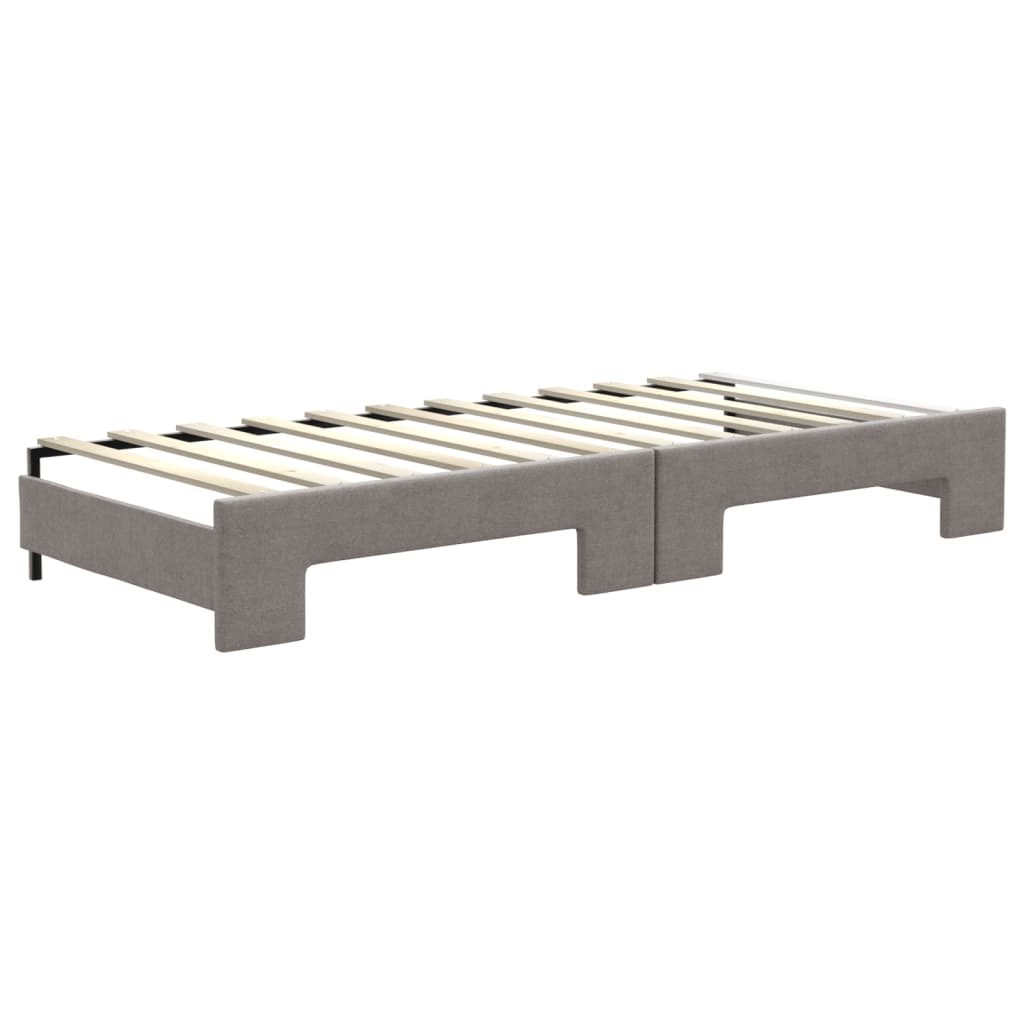 daybed med udtræk og madras 80x200 cm stof gråbrun