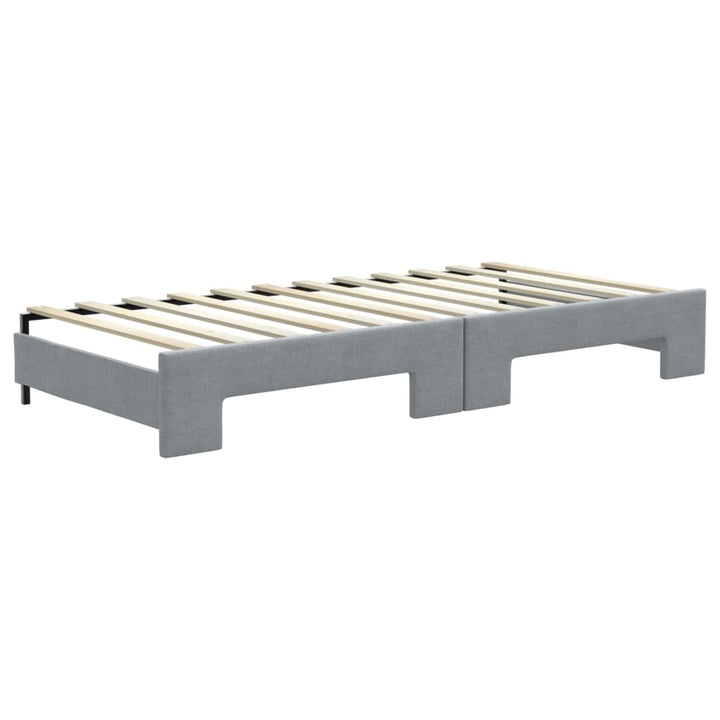 daybed med udtræk og madras 90x200 cm stof lysegrå