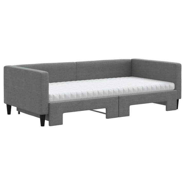 daybed med udtræk og madras 100x200 cm stof mørkegrå