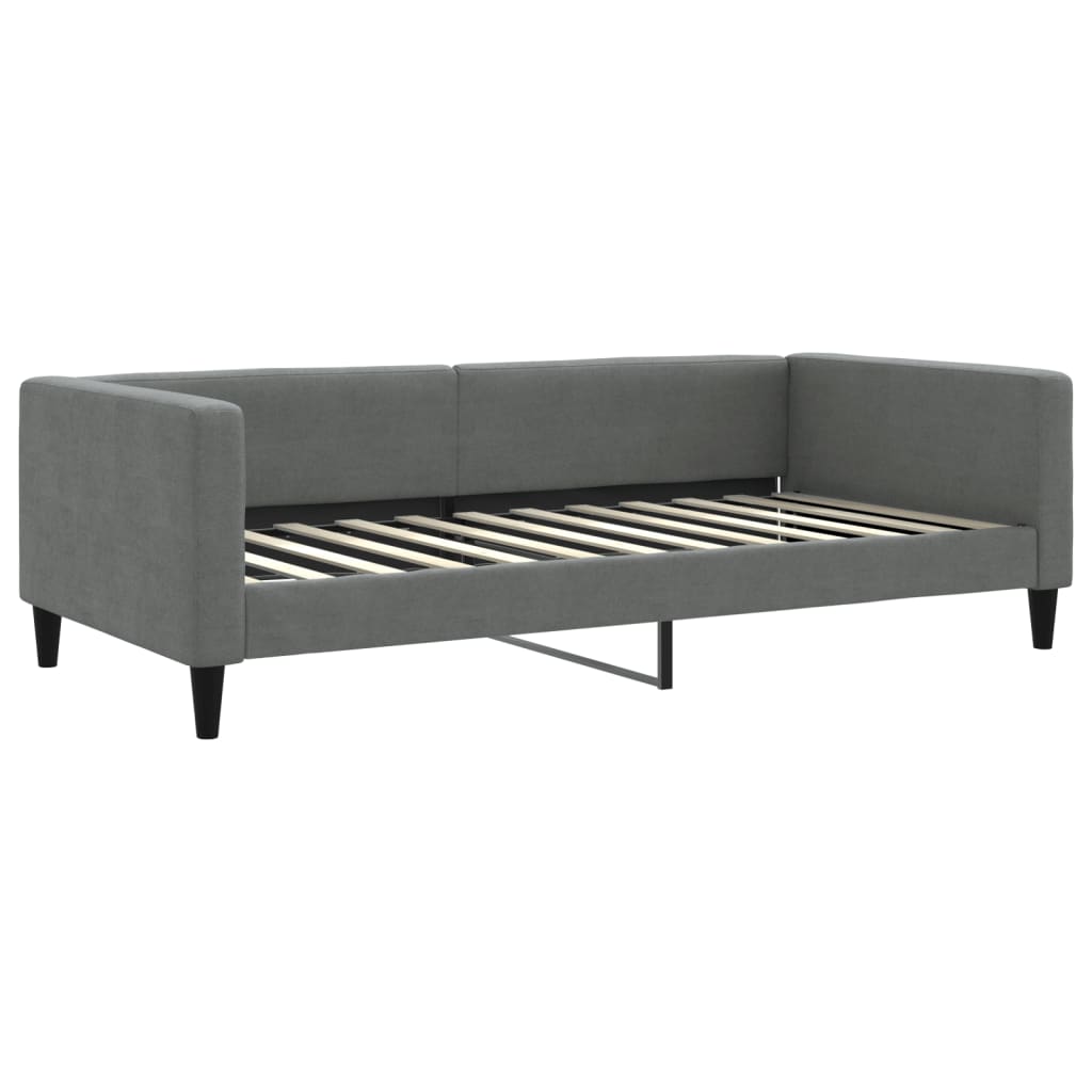 daybed med udtræk og madras 100x200 cm stof mørkegrå