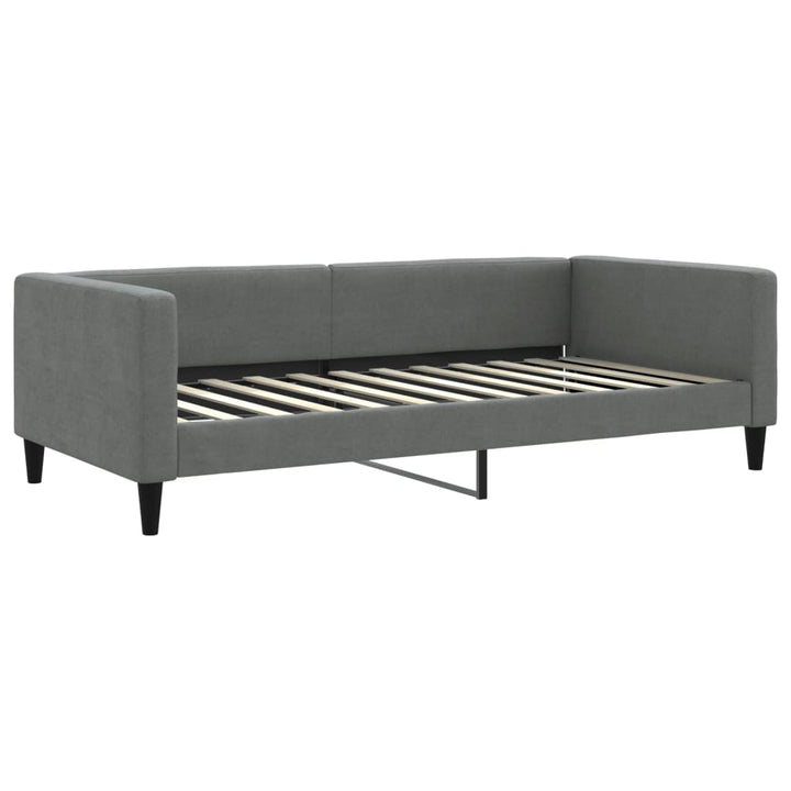 daybed med udtræk og madras 100x200 cm stof mørkegrå
