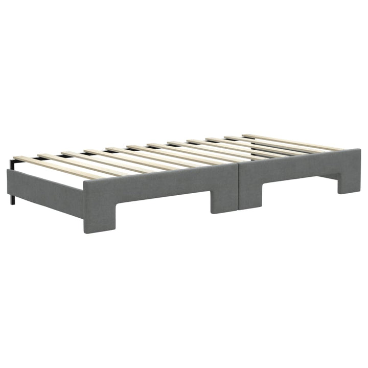 daybed med udtræk og madras 100x200 cm stof mørkegrå