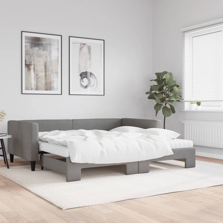 daybed med udtræk og madras 100x200 cm stof mørkegrå