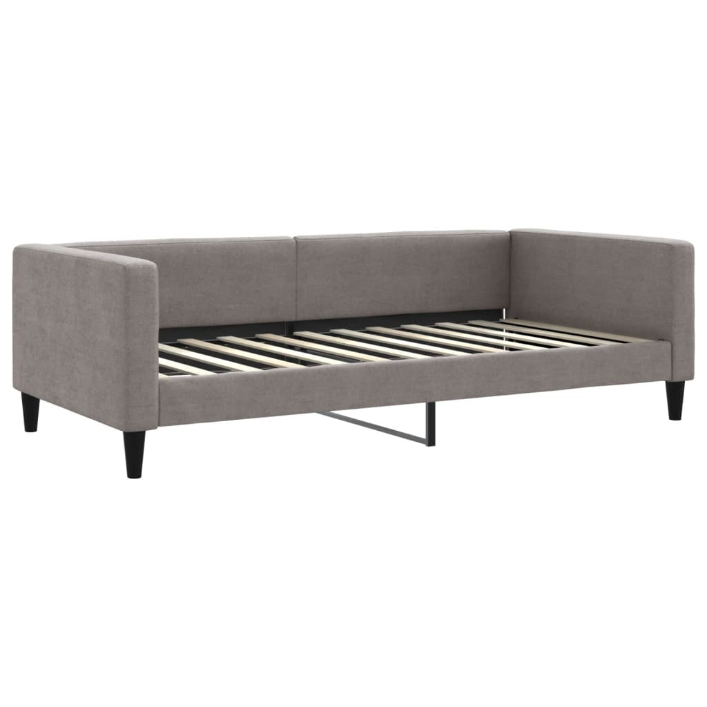 daybed med udtræk og madras 100x200 cm stof gråbrun