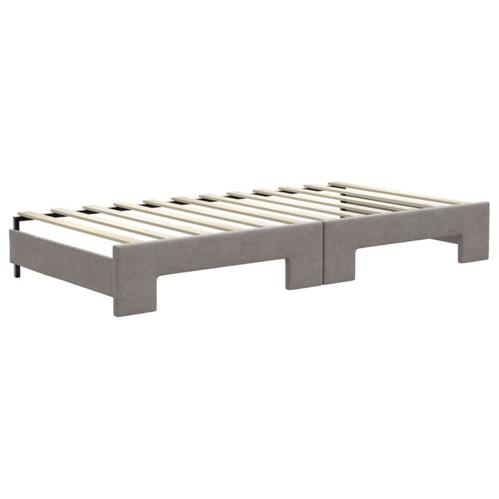 daybed med udtræk og madras 100x200 cm stof gråbrun