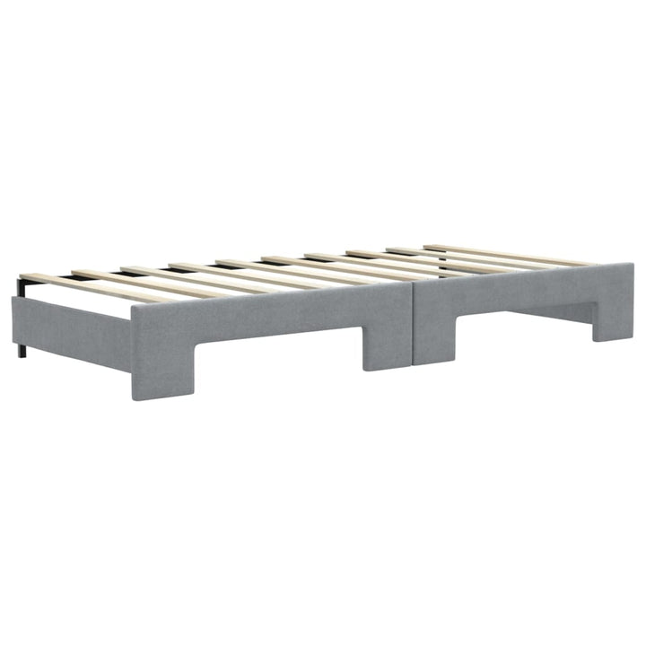 daybed med udtræk og madras 90x190 cm stof lysegrå