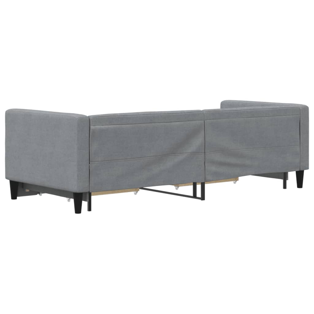 daybed med udtræk og skuffer 80x200 cm stof lysegrå