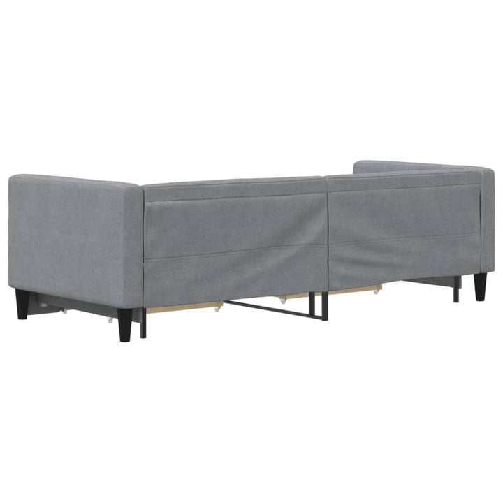 daybed med udtræk og skuffer 80x200 cm stof lysegrå