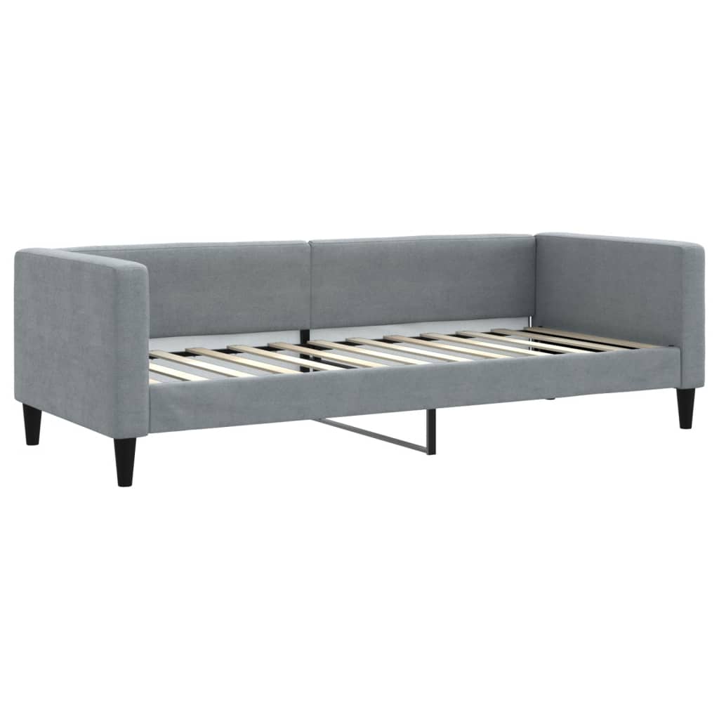 daybed med udtræk og skuffer 80x200 cm stof lysegrå