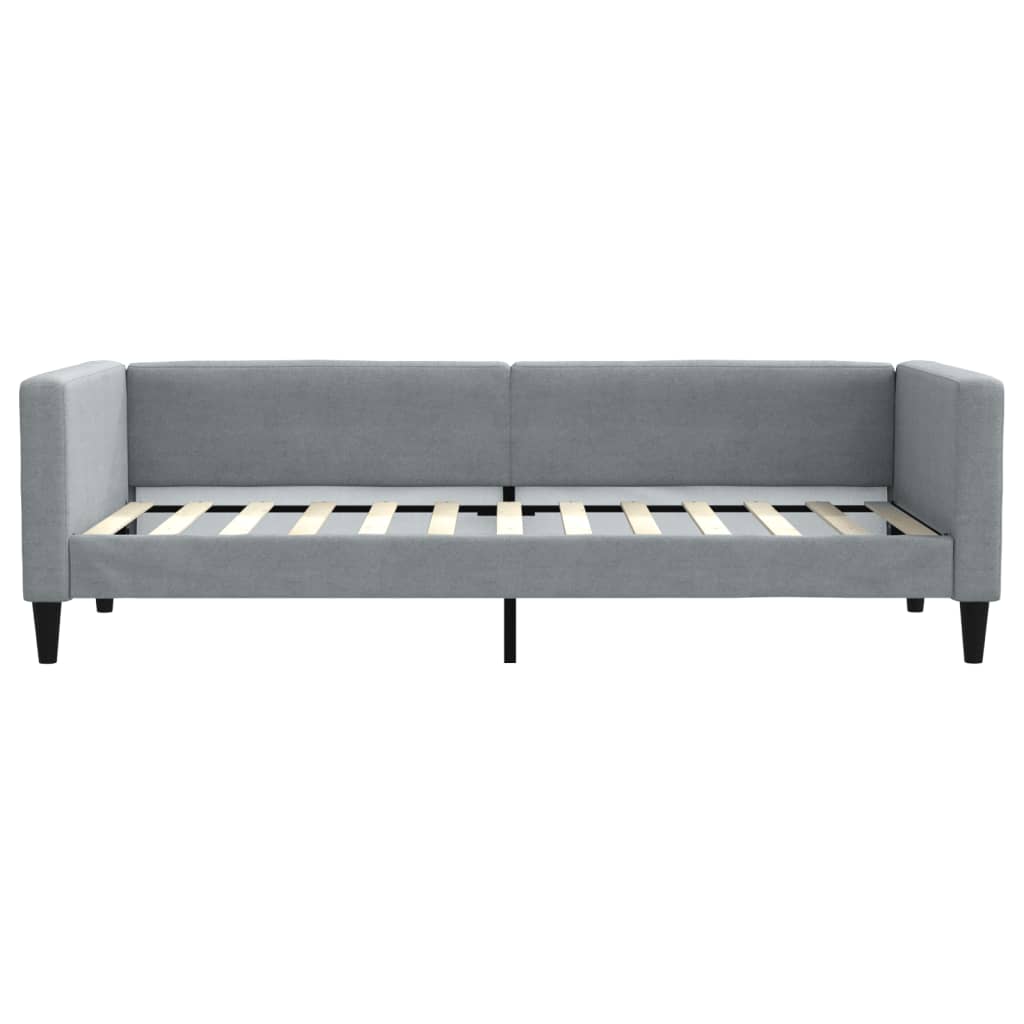 daybed med udtræk og skuffer 80x200 cm stof lysegrå