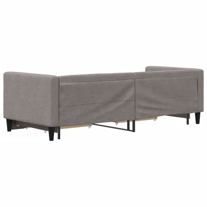 daybed med udtræk og skuffer 80x200 cm stof gråbrun