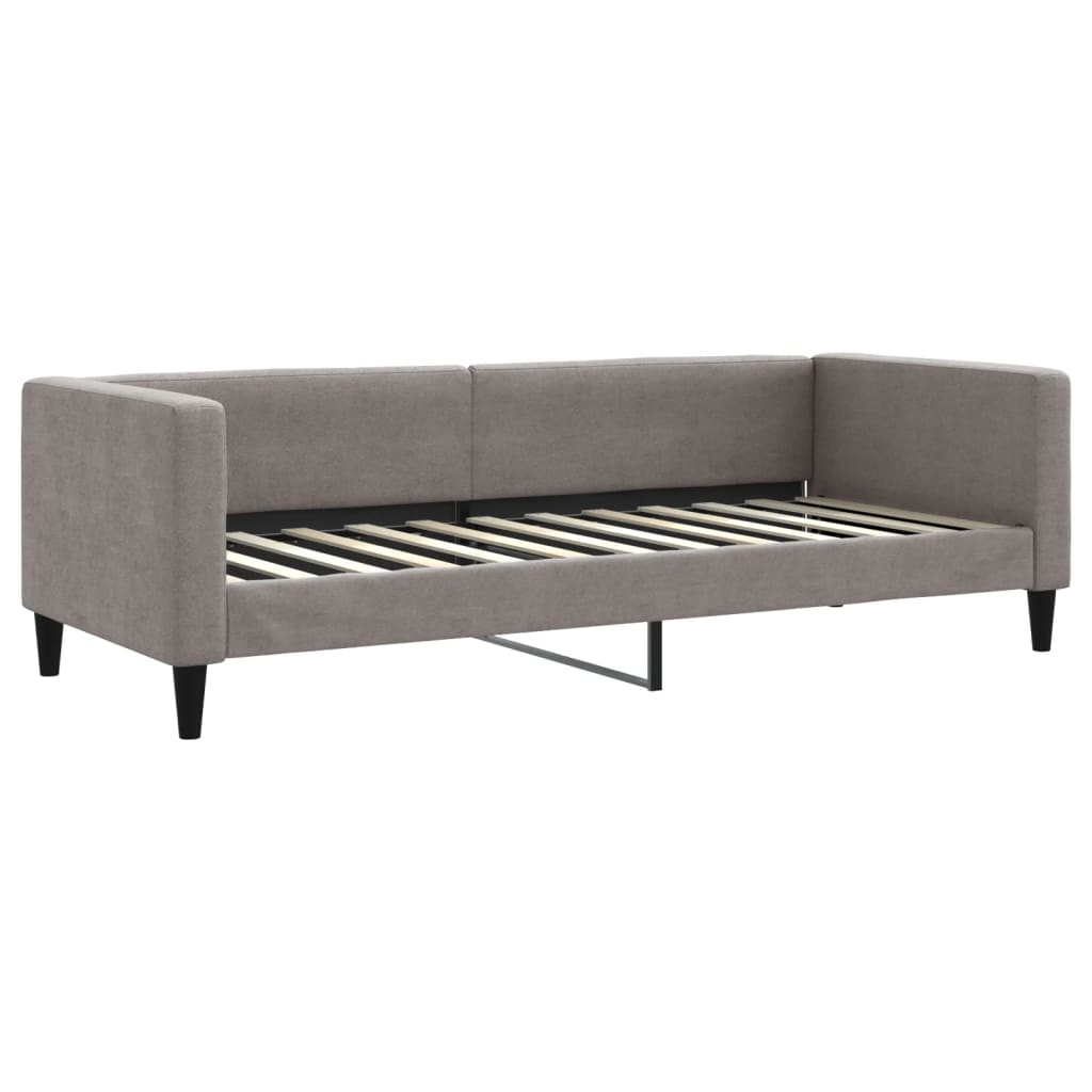 daybed med udtræk og skuffer 80x200 cm stof gråbrun