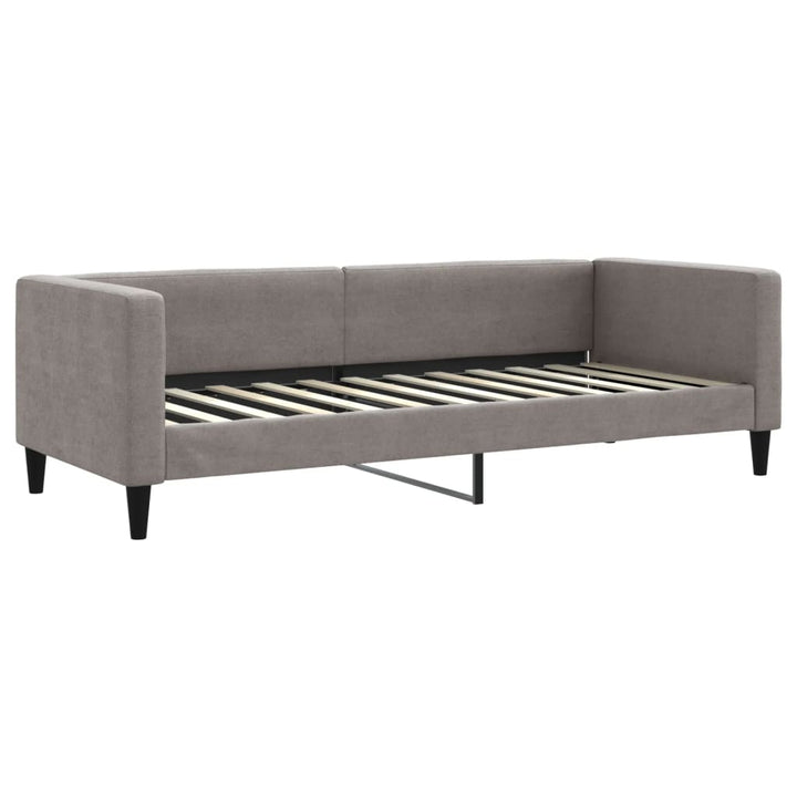 daybed med udtræk og skuffer 80x200 cm stof gråbrun