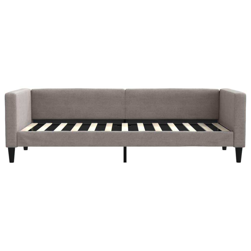 daybed med udtræk og skuffer 80x200 cm stof gråbrun
