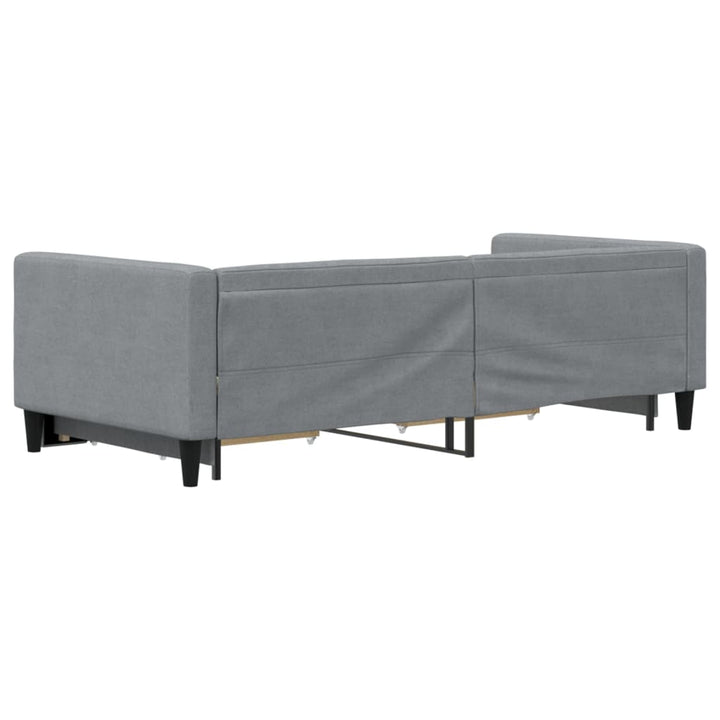 daybed med udtræk og skuffer 90x200 cm stof lysegrå