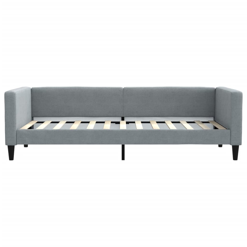 daybed med udtræk og skuffer 90x200 cm stof lysegrå