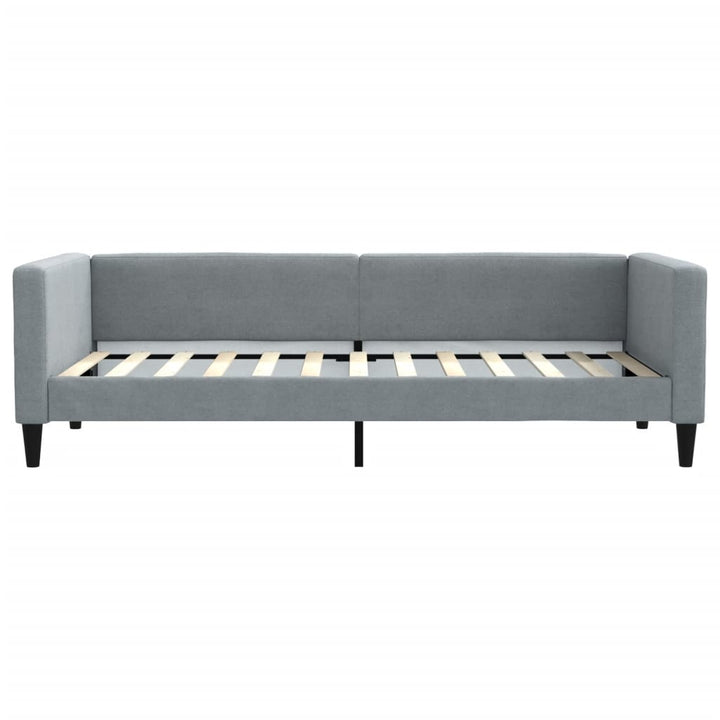 daybed med udtræk og skuffer 90x200 cm stof lysegrå
