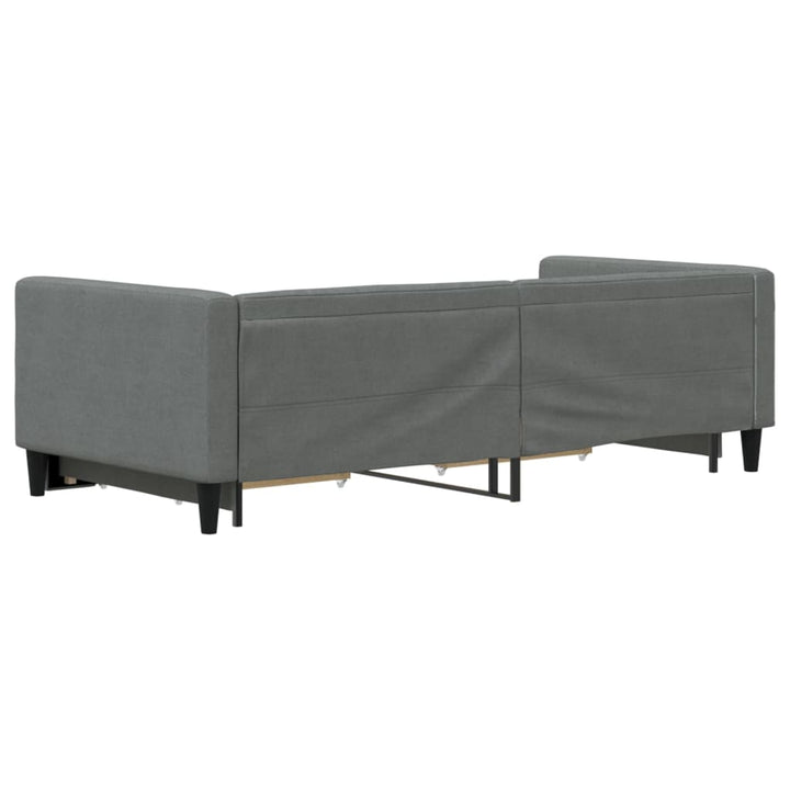 daybed med udtræk og skuffer 90x200 cm stof mørkegrå