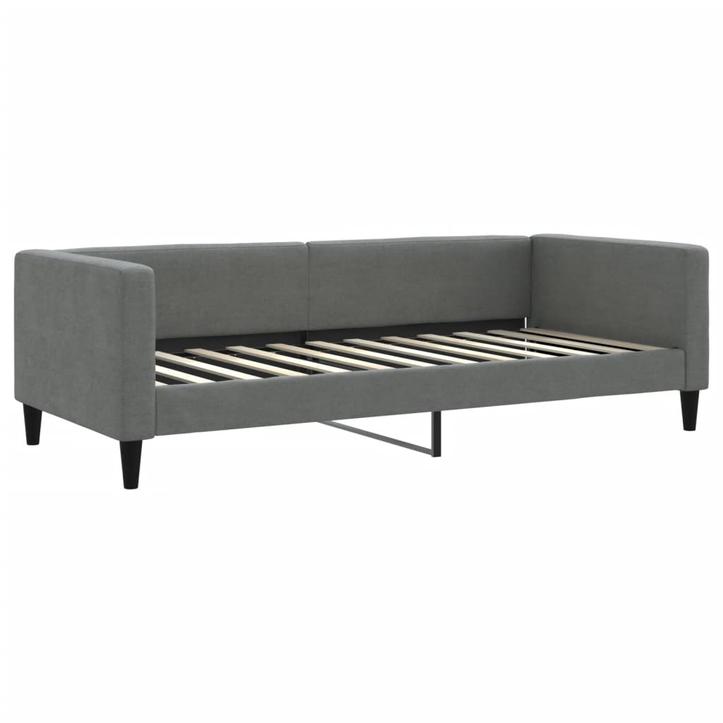 daybed med udtræk og skuffer 90x200 cm stof mørkegrå