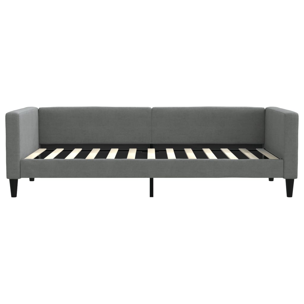 daybed med udtræk og skuffer 90x200 cm stof mørkegrå