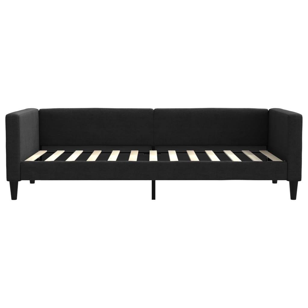 daybed med udtræk og skuffer 90x200 cm stof sort