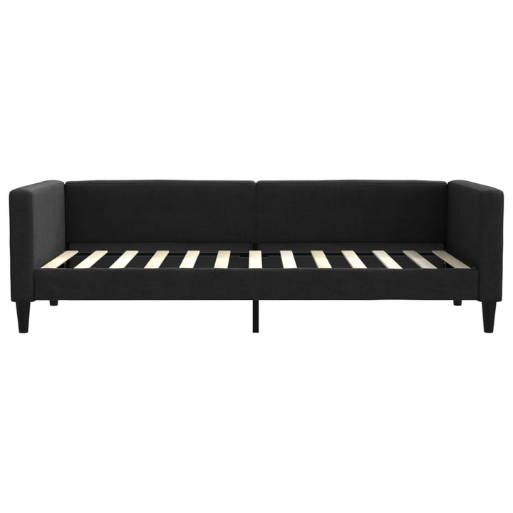 daybed med udtræk og skuffer 90x200 cm stof sort