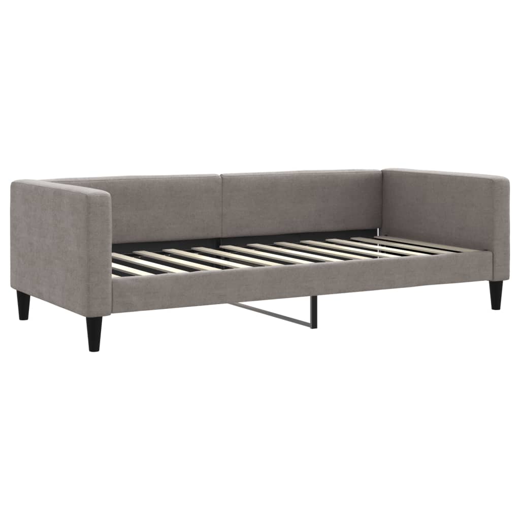 daybed med udtræk og skuffer 90x200 cm stof gråbrun