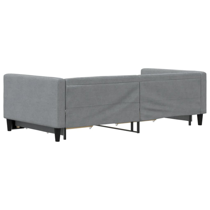 daybed med udtræk og skuffer 100x200 cm stof lysegrå