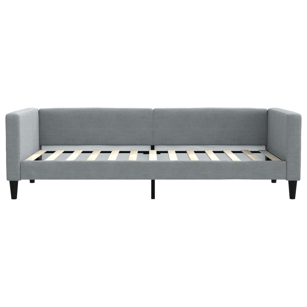 daybed med udtræk og skuffer 100x200 cm stof lysegrå