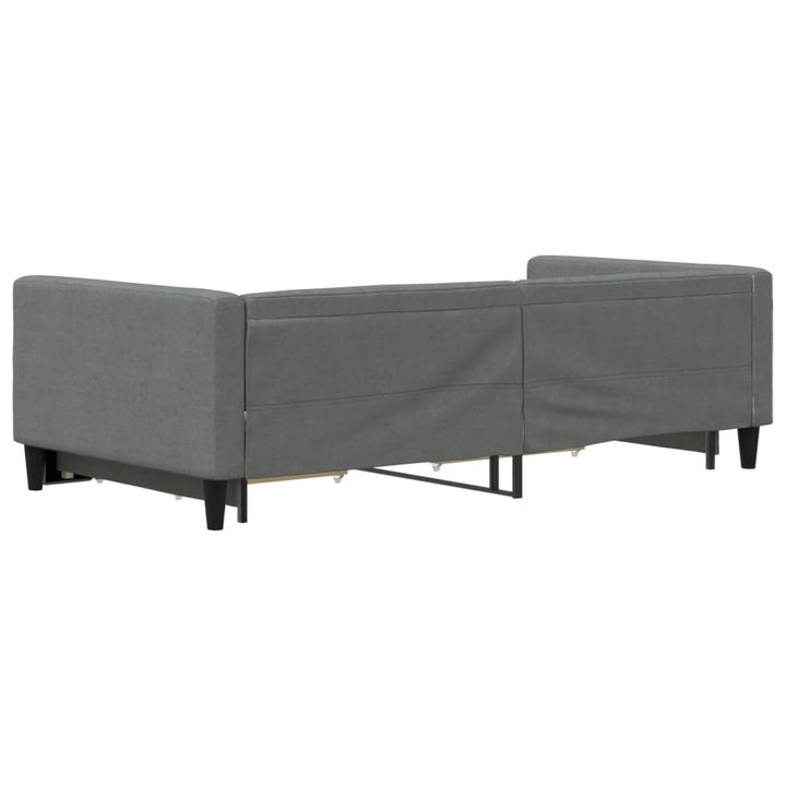 daybed med udtræk og skuffer 100x200 cm stof mørkegrå