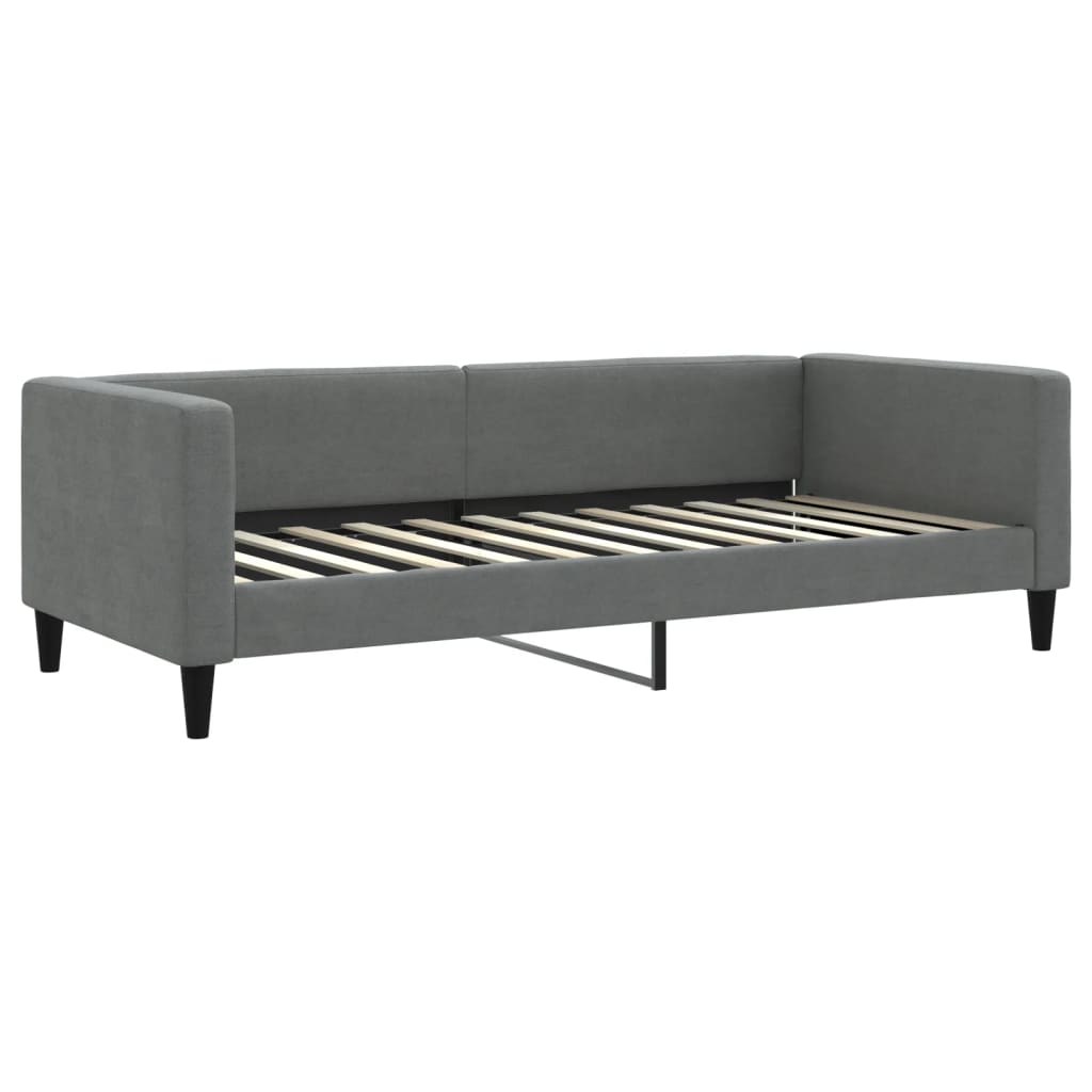 daybed med udtræk og skuffer 100x200 cm stof mørkegrå