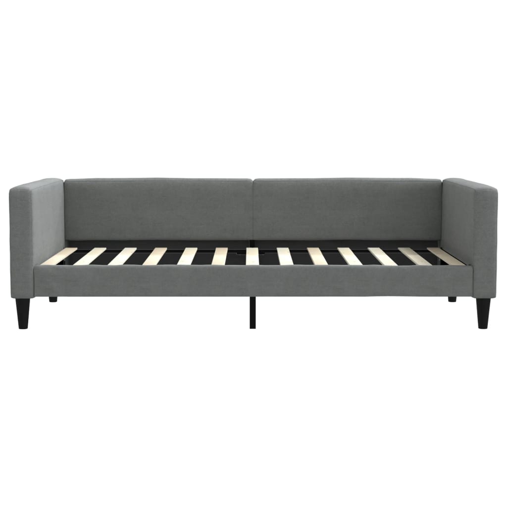 daybed med udtræk og skuffer 100x200 cm stof mørkegrå