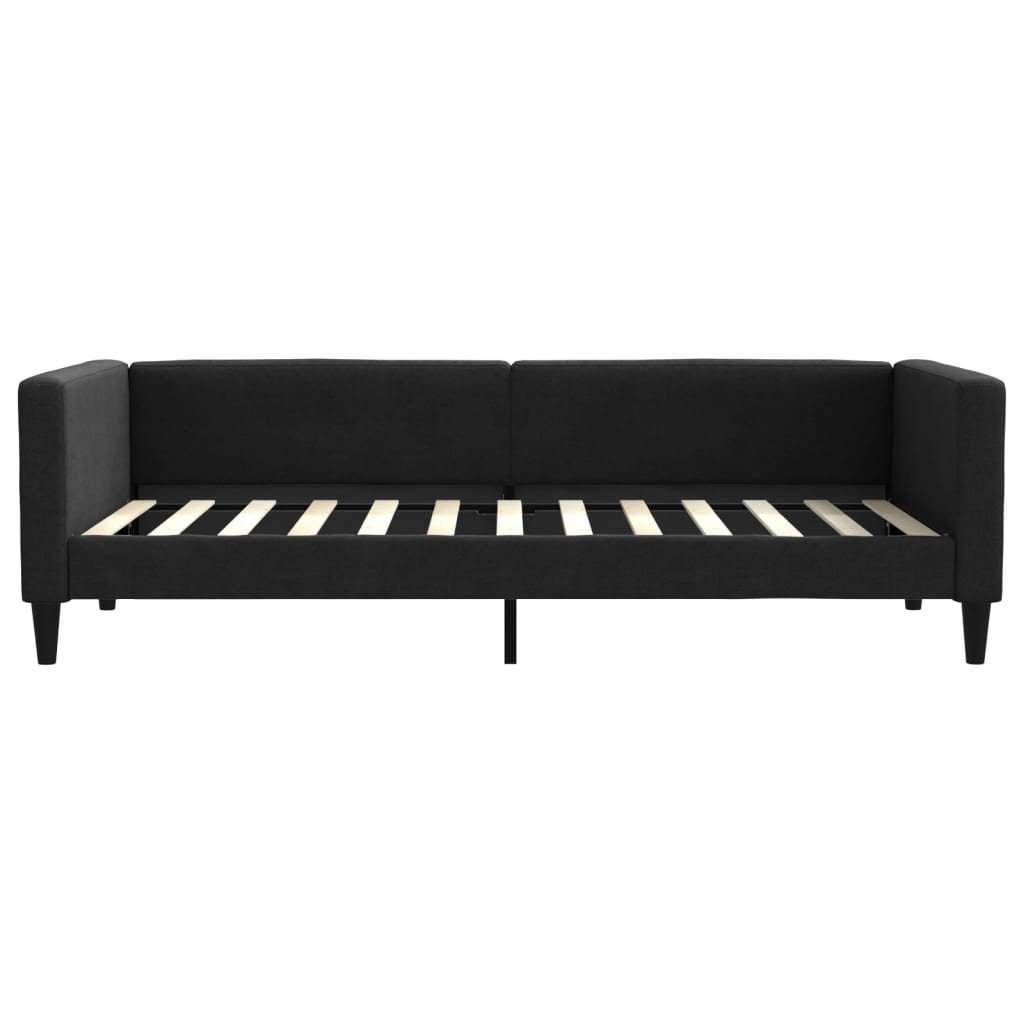daybed med udtræk og skuffer 100x200 cm stof sort