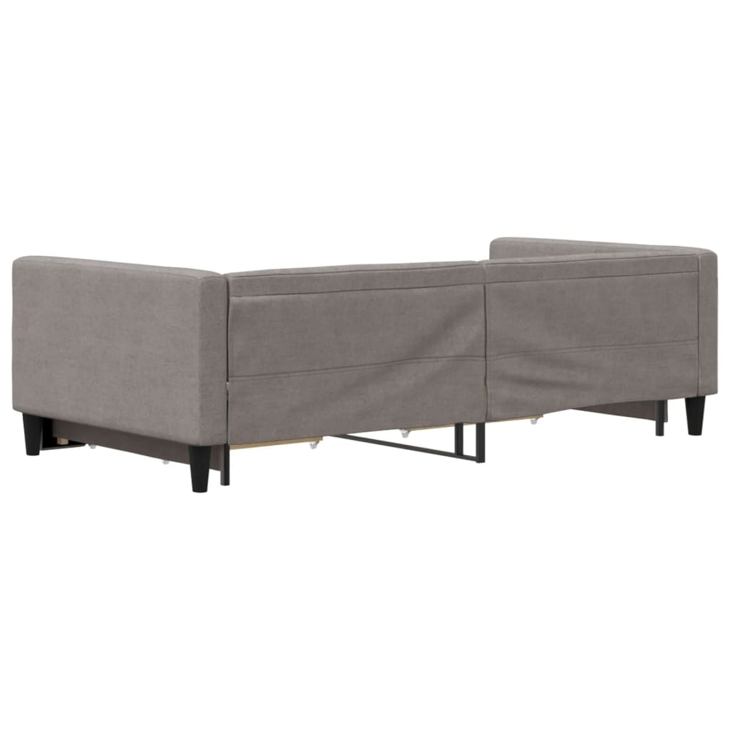 daybed med udtræk og skuffer 100x200 cm stof gråbrun