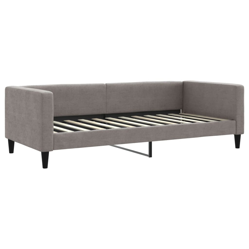 daybed med udtræk og skuffer 100x200 cm stof gråbrun