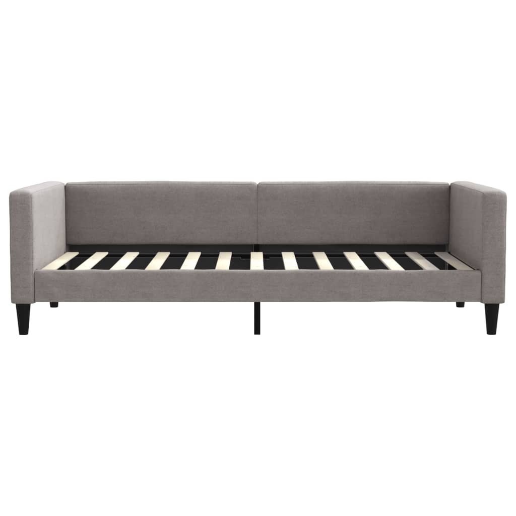 daybed med udtræk og skuffer 100x200 cm stof gråbrun