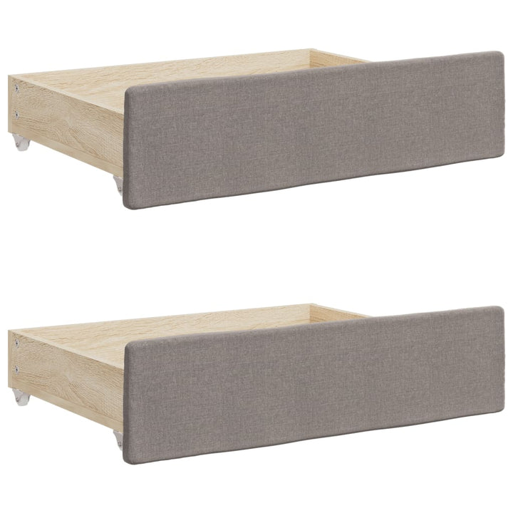 daybed med udtræk og skuffer 100x200 cm stof gråbrun