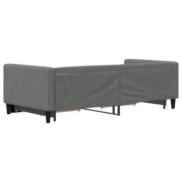 daybed med udtræk og skuffer 90x190 cm stof mørkegrå