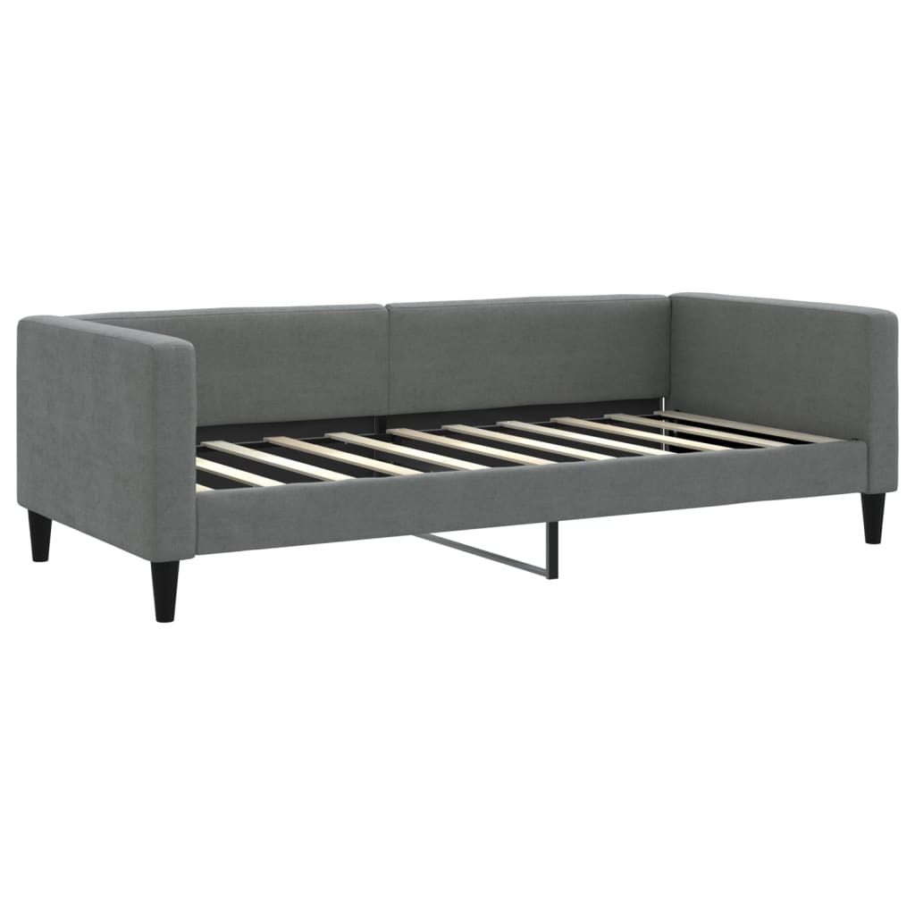daybed med udtræk og skuffer 90x190 cm stof mørkegrå