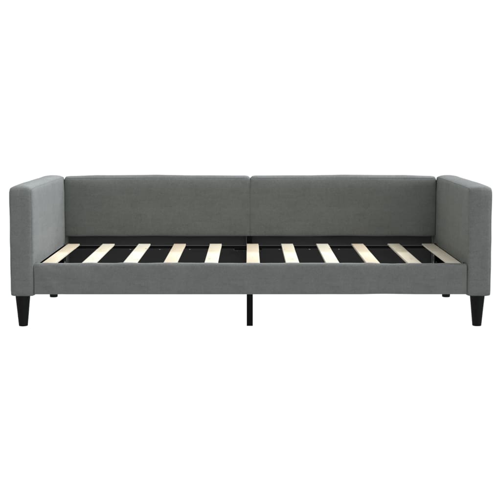 daybed med udtræk og skuffer 90x190 cm stof mørkegrå