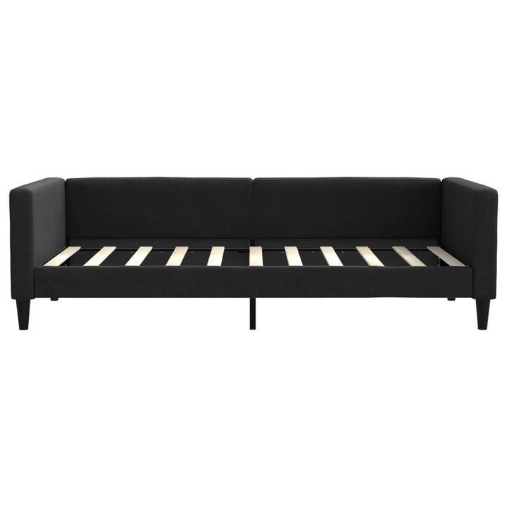 daybed med udtræk og skuffer 90x190 cm stof sort