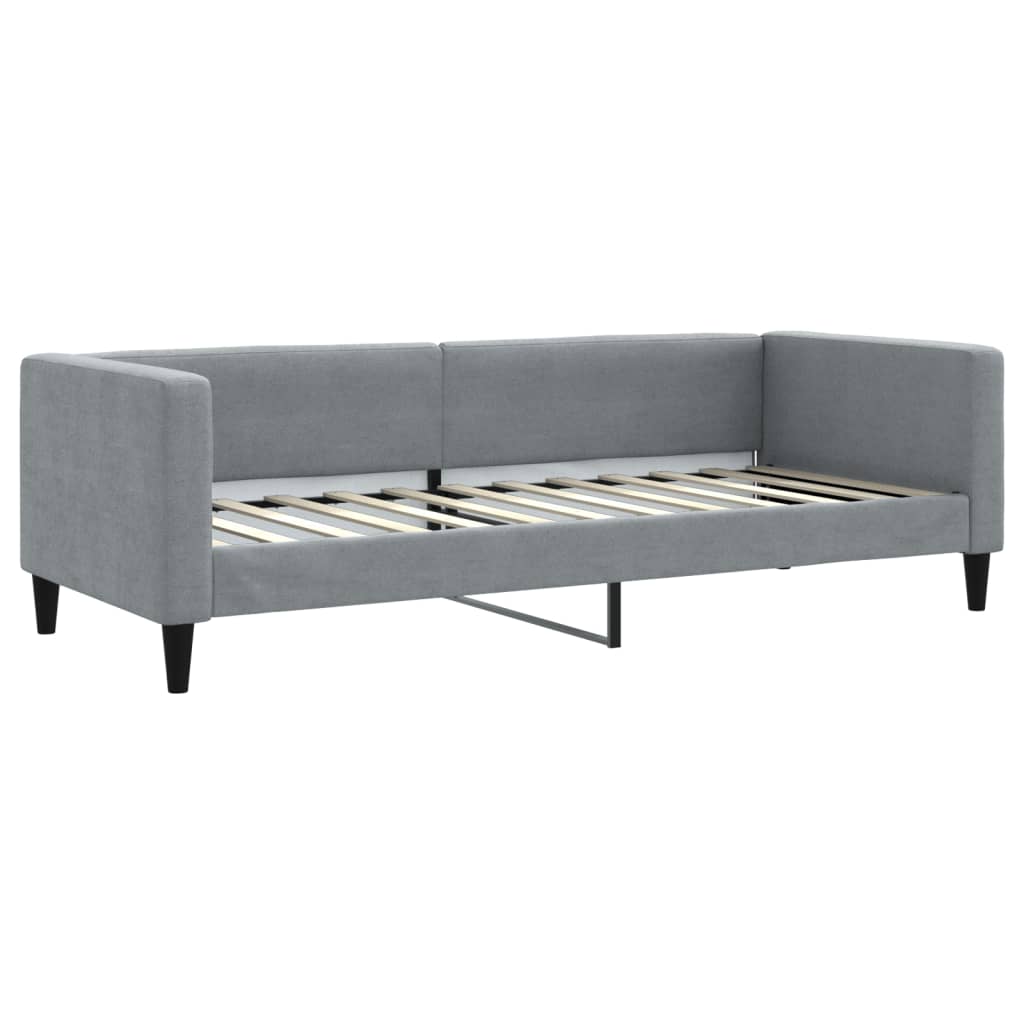 daybed med udtræk og skuffer 80x200 cm stof lysegrå